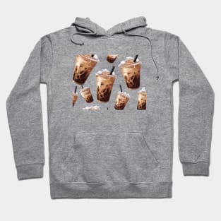 Ice Coffee Pattern Straw Vintage Since Retro Hoodie